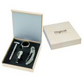 Wine Accessories 4 Piece Gift Set in a Birch Finish Wooden Box